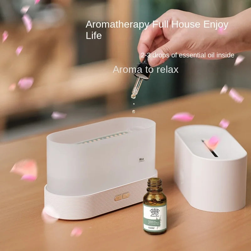 Kinscoter Aroma Diffuser Air Humidifier Ultrasonic Cool Mist Maker Fogger Led Essential Oil Flame Lamp Difusor