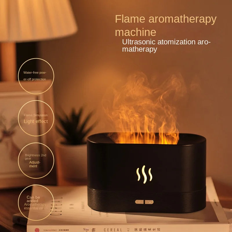 Kinscoter Aroma Diffuser Air Humidifier Ultrasonic Cool Mist Maker Fogger Led Essential Oil Flame Lamp Difusor